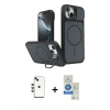 MARSİLYAN™- iPhone 14 Kılıf İz Modern Prime - Şeffaf Royal Nano Ekran Koruyucu + Shine Kamera Lens - YL