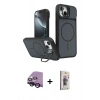 MARSİLYAN™- iPhone 14 Kılıf İz Modern Prime - Siyah Bilvis 3D Cam Ekran Koruyucu + Raze Metal Kamera Lens - SH