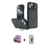 MARSİLYAN™- iPhone 14 Kılıf İz Modern Prime - Siyah Bilvis 3D Cam Ekran Koruyucu + Raze Metal Kamera Lens - KI