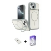 MARSİLYAN™- iPhone 14 Kılıf İz Modern Prime - Siyah Bilvis 5in1 3D Magic Cam Ekran Koruyucu + Diamond Kamera Lens - SABE