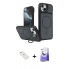 MARSİLYAN™- iPhone 14 Kılıf İz Modern Prime - Siyah Bilvis 5in1 5D Magic Hayalet Cam Ekran Koruyucu + Diamond Kamera Lens - PE