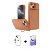 MARSİLYAN™- iPhone 14 Kılıf İz Modern Prime - Siyah Bilvis 5in1 5D Magic Hayalet Cam Ekran Koruyucu + Shine Kamera Lens - KI