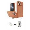 MARSİLYAN™- iPhone 14 Kılıf İz Modern Prime - Siyah Bilvis Hayalet Cam Ekran Koruyucu + Diamond Kamera Lens - SABE
