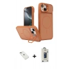 MARSİLYAN™- iPhone 14 Kılıf İz Modern Prime - Siyah Bilvis Hayalet Cam Ekran Koruyucu + Diamond Kamera Lens - YL