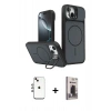MARSİLYAN™- iPhone 14 Kılıf İz Modern Prime - Siyah Bilvis Hayalet Cam Ekran Koruyucu + Shine Kamera Lens - GI