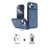 MARSİLYAN™- iPhone 14 Kılıf İz Modern Prime - Siyah Bilvis Hayalet Cam Ekran Koruyucu + Shine Kamera Lens - KI