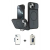 MARSİLYAN™- iPhone 14 Kılıf İz Modern Prime - Siyah Bilvis Hayalet Cam Ekran Koruyucu + Shine Kamera Lens - MI