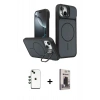 MARSİLYAN™- iPhone 14 Kılıf İz Modern Prime - Siyah Bilvis Hayalet Cam Ekran Koruyucu + Shine Kamera Lens - YL