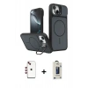 MARSİLYAN™- iPhone 14 Kılıf İz Modern Prime - Siyah Bilvis Hayalet Cam Ekran Koruyucu + Shine Kamera Lens - KI