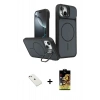 MARSİLYAN™- iPhone 14 Kılıf İz Modern Prime - Siyah Buffer Cam Ekran Koruyucu + Diamond Kamera Lens - PE