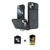 MARSİLYAN™- iPhone 14 Kılıf İz Modern Prime - Siyah Buffer Cam Ekran Koruyucu + PVD Metal Kamera Lens - MI