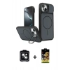 MARSİLYAN™- iPhone 14 Kılıf İz Modern Prime - Siyah Buffer Cam Ekran Koruyucu + PVD Metal Kamera Lens - YL