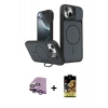 MARSİLYAN™- iPhone 14 Kılıf İz Modern Prime - Siyah Buffer Cam Ekran Koruyucu + Raze Metal Kamera Lens - MR