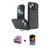MARSİLYAN™- iPhone 14 Kılıf İz Modern Prime - Siyah Buffer Hayalet Cam Ekran Koruyucu + Raze Metal Kamera Lens - KI