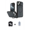 MARSİLYAN™- iPhone 14 Kılıf İz Modern Prime - Siyah Joko Magic 5D Cam + PVD Metal Kamera Lens - GS