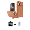 MARSİLYAN™- iPhone 14 Kılıf İz Modern Prime - Siyah Joko Magic 5D Cam + PVD Metal Kamera Lens - MI