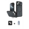 MARSİLYAN™- iPhone 14 Kılıf İz Modern Prime - Siyah Joko Magic 5D Cam + PVD Metal Kamera Lens - PE