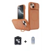 MARSİLYAN™- iPhone 14 Kılıf İz Modern Prime - Siyah Joko Magic 5D Cam + PVD Metal Kamera Lens - SH