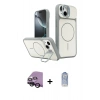 MARSİLYAN™- iPhone 14 Kılıf İz Modern Prime - Siyah Joko Magic 5D Cam + Raze Metal Kamera Lens - SH