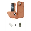 MARSİLYAN™- iPhone 14 Kılıf İz Modern Prime - Siyah Joko Magic 5D Hayalet Cam + Diamond Kamera Lens - KI