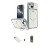 MARSİLYAN™- iPhone 14 Kılıf İz Modern Prime - Siyah Joko Magic 5D Hayalet Cam + Diamond Kamera Lens - SABE