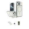 MARSİLYAN™- iPhone 14 Kılıf İz Modern Prime - Siyah Joko Magic 5D Hayalet Cam + Diamond Kamera Lens - YL