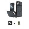 MARSİLYAN™- iPhone 14 Kılıf İz Modern Prime - Siyah Joko Magic 5D Hayalet Cam + PVD Metal Kamera Lens - PE