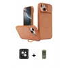 MARSİLYAN™- iPhone 14 Kılıf İz Modern Prime - Siyah Joko Magic 5D Hayalet Cam + PVD Metal Kamera Lens - PE