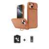 MARSİLYAN™- iPhone 14 Kılıf İz Modern Prime - Siyah Joko Magic 5D Hayalet Cam + PVD Metal Kamera Lens - SH