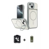 MARSİLYAN™- iPhone 14 Kılıf İz Modern Prime - Siyah Joko Magic 5D Hayalet Cam + PVD Metal Kamera Lens - YL
