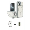 MARSİLYAN™- iPhone 14 Kılıf İz Modern Prime - Siyah Joko Magic 5D Hayalet Cam + Shine Kamera Lens - GI