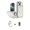 MARSİLYAN™- iPhone 14 Kılıf İz Modern Prime - Siyah Joko Magic 5D Hayalet Cam + Shine Kamera Lens - KI