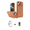MARSİLYAN™- iPhone 14 Kılıf İz Modern Prime - Siyah Joko Magic 5D Hayalet Cam + Shine Kamera Lens - KI