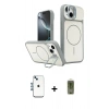 MARSİLYAN™- iPhone 14 Kılıf İz Modern Prime - Siyah Joko Magic 5D Hayalet Cam + Shine Kamera Lens - MI