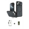 MARSİLYAN™- iPhone 14 Kılıf İz Modern Prime - Siyah Joko Magic 5D Hayalet Cam + Shine Kamera Lens - SH