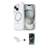 MARSİLYAN™- iPhone 14 Kılıf Kıvılcım Form Prime - Şeffaf 360 Full Body Arka Koruyucu + Diamond Kamera Lens - SABE