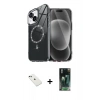 MARSİLYAN™- iPhone 14 Kılıf Kıvılcım Form Prime - Şeffaf 360 Full Body Arka Koruyucu + Diamond Kamera Lens - YL