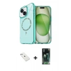 MARSİLYAN™- iPhone 14 Kılıf Kıvılcım Form Prime - Şeffaf 360 Full Body Arka Koruyucu + Diamond Kamera Lens - SABE