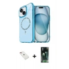 MARSİLYAN™- iPhone 14 Kılıf Kıvılcım Form Prime - Şeffaf 360 Full Body Arka Koruyucu + Diamond Kamera Lens - KI
