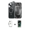 MARSİLYAN™- iPhone 14 Kılıf Kıvılcım Form Prime - Şeffaf 360 Full Body Arka Koruyucu + Shine Kamera Lens - GI