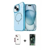 MARSİLYAN™- iPhone 14 Kılıf Kıvılcım Form Prime - Şeffaf 360 Full Body Arka Koruyucu + Shine Kamera Lens - KI