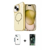 MARSİLYAN™- iPhone 14 Kılıf Kıvılcım Form Prime - Şeffaf 360 Full Body Arka Koruyucu + Shine Kamera Lens - MI