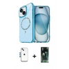 MARSİLYAN™- iPhone 14 Kılıf Kıvılcım Form Prime - Şeffaf 360 Full Body Arka Koruyucu + Shine Kamera Lens - MI