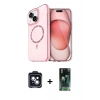 MARSİLYAN™- iPhone 14 Kılıf Kıvılcım Form Prime - Şeffaf 360 Full Body Arka Koruyucu + PVD Metal Kamera Lens - SH