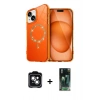 MARSİLYAN™- iPhone 14 Kılıf Kıvılcım Form Prime - Şeffaf 360 Full Body Arka Koruyucu + PVD Metal Kamera Lens - YL