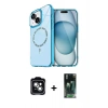 MARSİLYAN™- iPhone 14 Kılıf Kıvılcım Form Prime - Şeffaf 360 Full Body Arka Koruyucu + PVD Metal Kamera Lens - YL