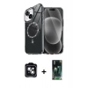 MARSİLYAN™- iPhone 14 Kılıf Kıvılcım Form Prime - Şeffaf 360 Full Body Arka Koruyucu + PVD Metal Kamera Lens - YL