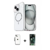 MARSİLYAN™- iPhone 14 Kılıf Kıvılcım Form Prime - Şeffaf 360 Full Body Arka Koruyucu + Shine Kamera Lens - GS