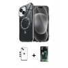 MARSİLYAN™- iPhone 14 Kılıf Kıvılcım Form Prime - Şeffaf 360 Full Body Arka Koruyucu + Shine Kamera Lens - KI