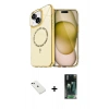MARSİLYAN™- iPhone 14 Kılıf Kıvılcım Form Prime - Şeffaf 360 Full Body Arka Koruyucu + Diamond Kamera Lens - YL